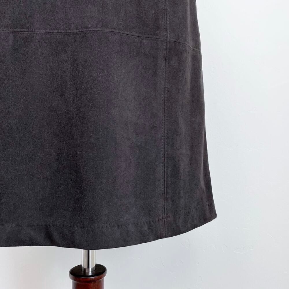 J. Jill SIZE 4 Brown Autumn Faux Suede Minimalist Pencil Mini A-Line Skirt NWT - Picture 10 of 12